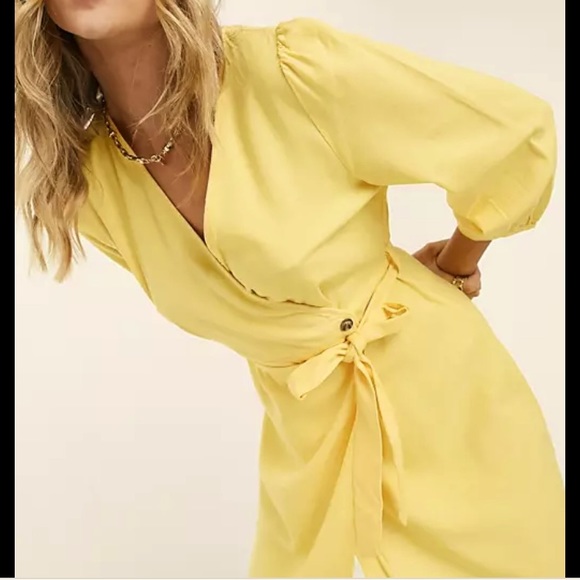 Wrap cotton dress with self-tie belt - Picture 4 of 8